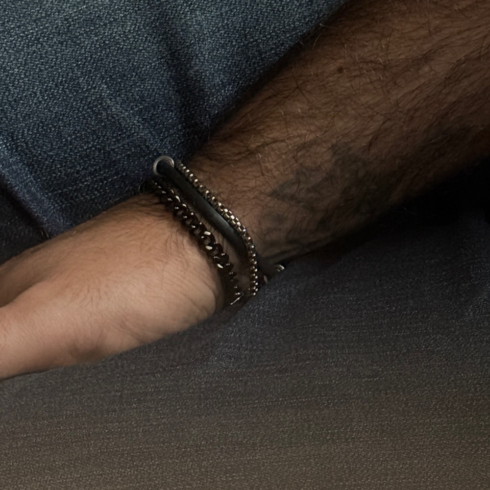 Mejuri Black and Silver Men's Bracelet Set